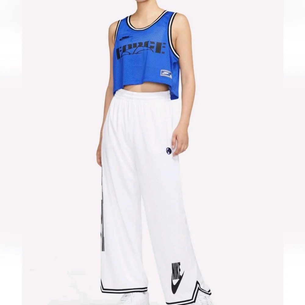 Nike Force sportswear Jersey blue black mesh crop top Size Medium Womens
